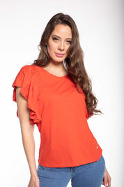 Polera con Vuelos 4465 Roja