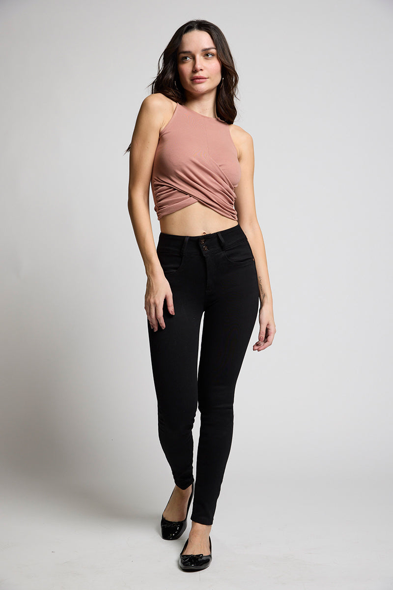 Jeans Tiro Alto Pitillo Push in Push Up   4559