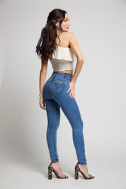 Jeans Tiro Alto Pitillo Pitillo Push in Push Up  5282