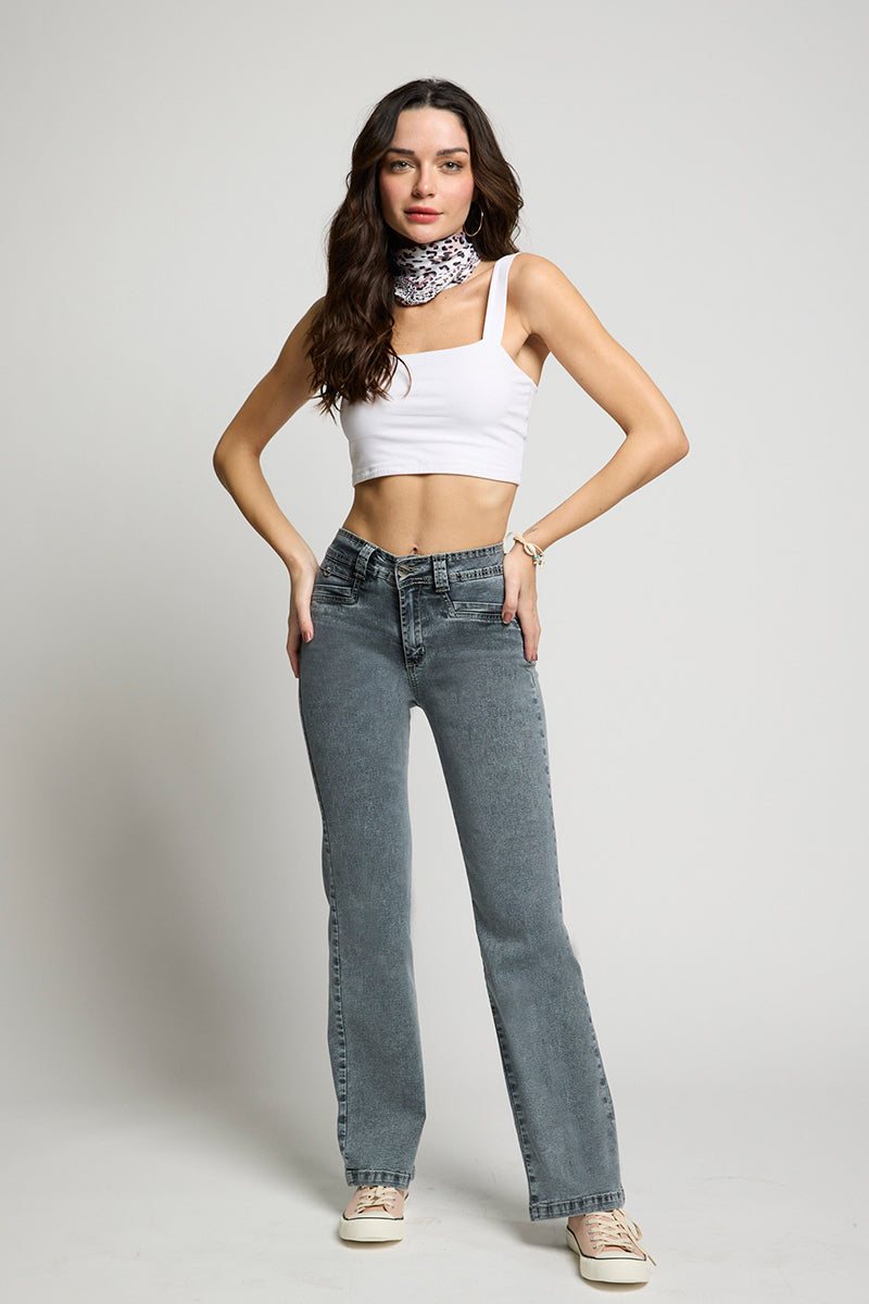 Jeans Tiro Alto Recto 5290