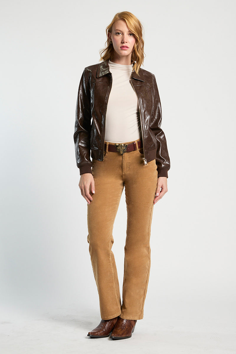Pantalón Mujer Tiro Alto Recto Cotelé 5377