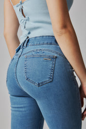 Jeans Mujer Tiro Alto Regular Marfil 5445