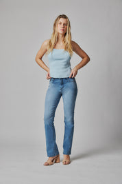 Jeans Mujer Tiro Alto Regular Marfil 5445