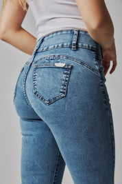 Jeans Mujer Tiro Alto Pitillo Push In Push Up 5535