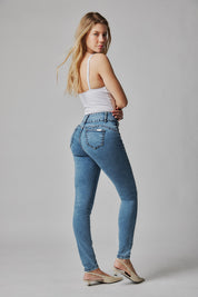 Jeans Mujer Tiro Alto Pitillo Push In Push Up 5535