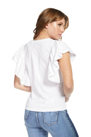 Polera con Vuelos 4465 Blanca