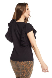 Polera con Vuelos 4465 Negra