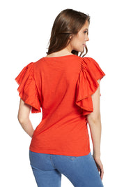 Polera con Vuelos 4465 Roja