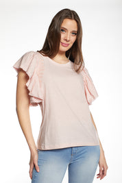 Polera con Vuelos 4465 Rosada